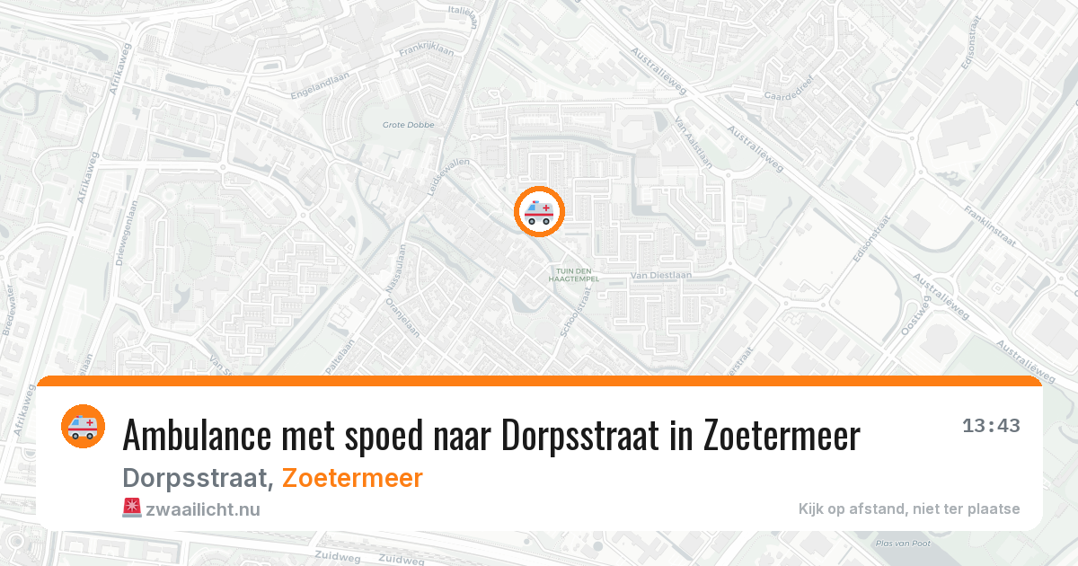 Ambulance met spoed naar Dorpsstraat in Zoetermeer — 12 feb 2026