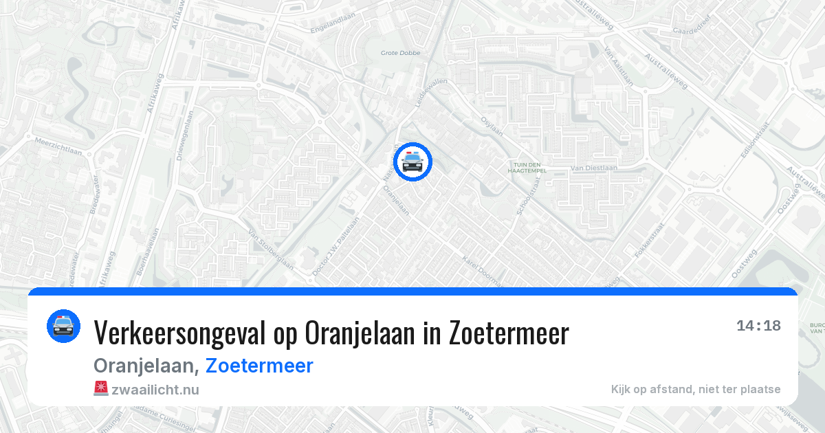 Verkeersongeval op Oranjelaan in Zoetermeer — 17 jul 2026