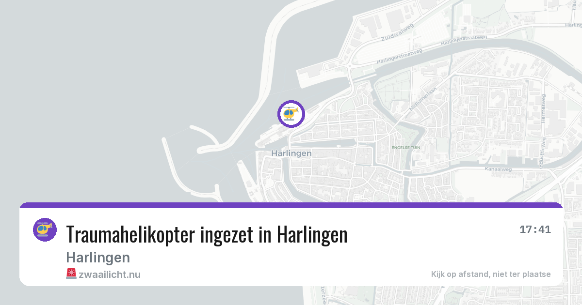 Traumahelikopter ingezet in Harlingen — 10 jul 2026 | 🚨 Zwaailicht.nu