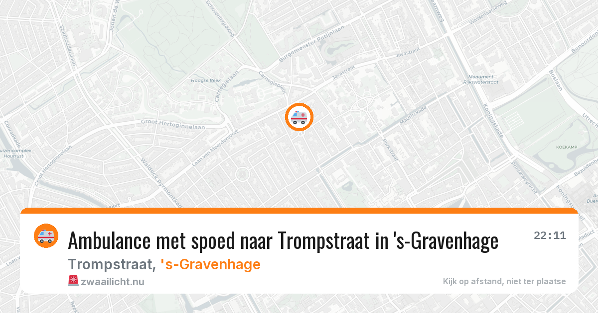 Ambulance met spoed naar Trompstraat in 's-Gravenhage — 30 mei 2026
