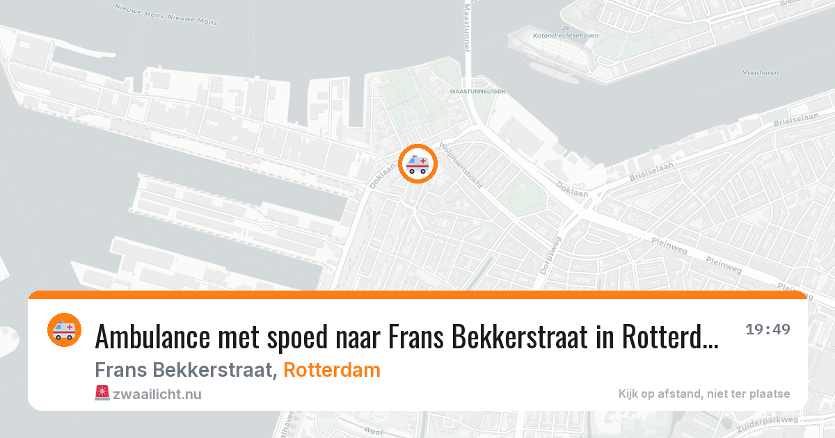 Ambulance met spoed naar Frans Bekkerstraat in Rotterdam — 9 jul 2026
