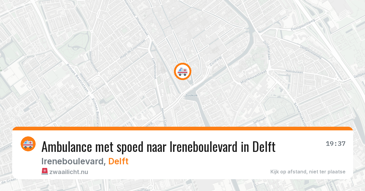 Ambulance met spoed naar Ireneboulevard in Delft — 27 mei 2026