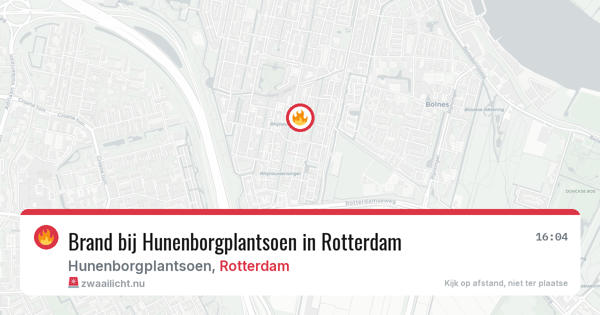 Brand bij Hunenborgplantsoen in Rotterdam — 20 jul 2026