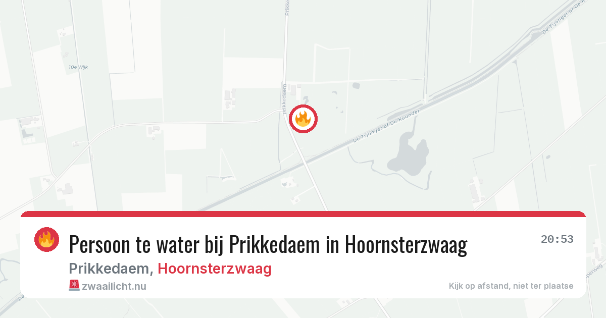 Persoon te water bij Prikkedaem in Hoornsterzwaag — 29 jan 2026