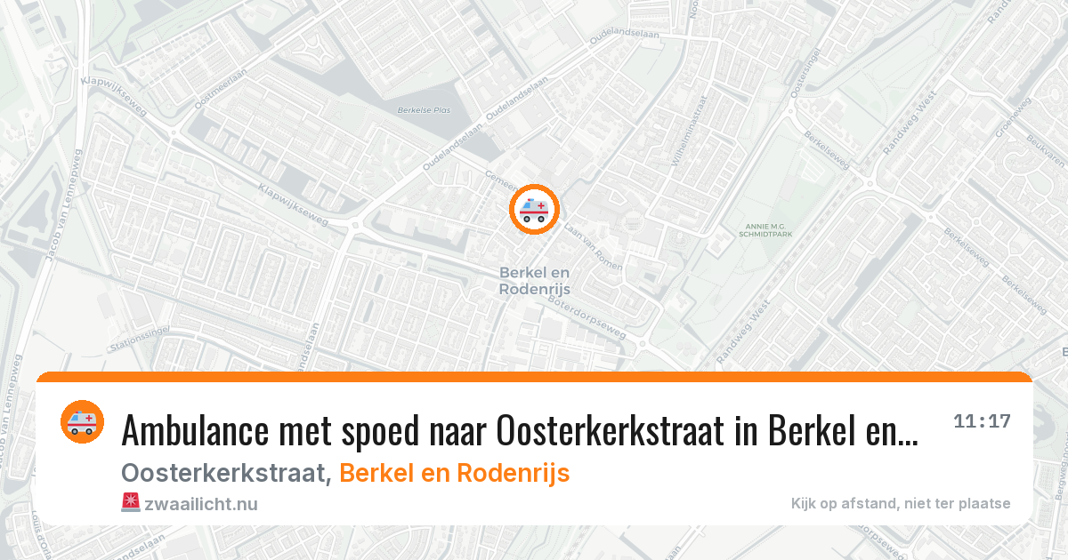 Ambulance met spoed naar Oosterkerkstraat in Berkel en Rodenrijs — 16 jul 2026