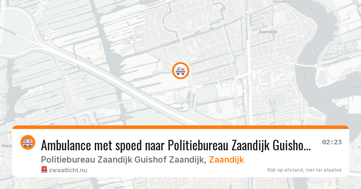 Ambulance met spoed naar Politiebureau Zaandijk Guishof Zaandijk in Zaandijk — 11 jul 2026