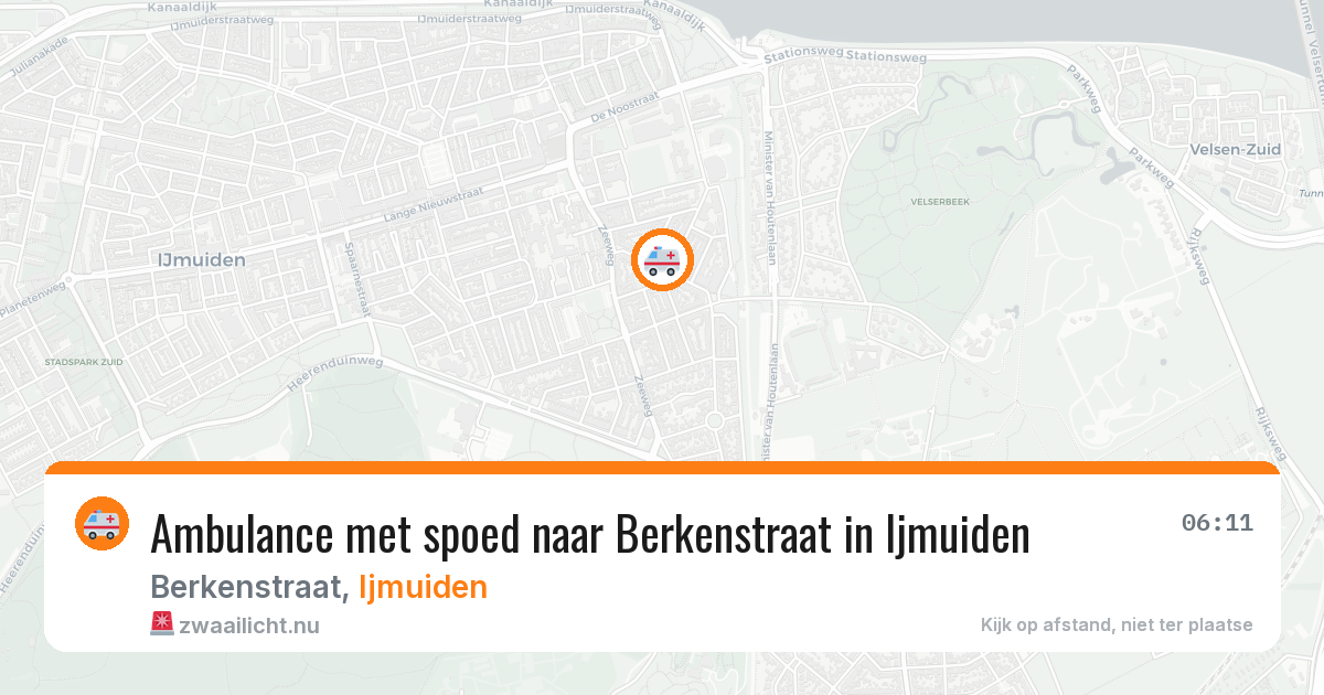 Ambulance met spoed naar Berkenstraat in Ijmuiden — 15 mrt 2026
