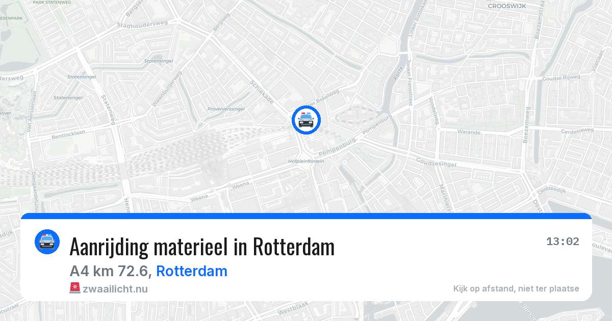 Aanrijding materieel in Rotterdam — 22 apr 2026