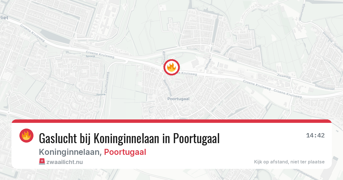 Gaslucht bij Koninginnelaan in Poortugaal — 19 jul 2026