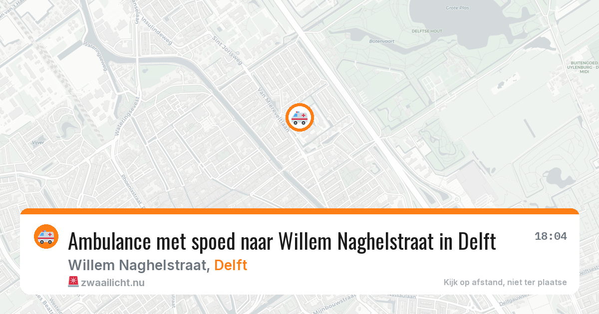 Ambulance met spoed naar Willem Naghelstraat in Delft — 11 jul 2026