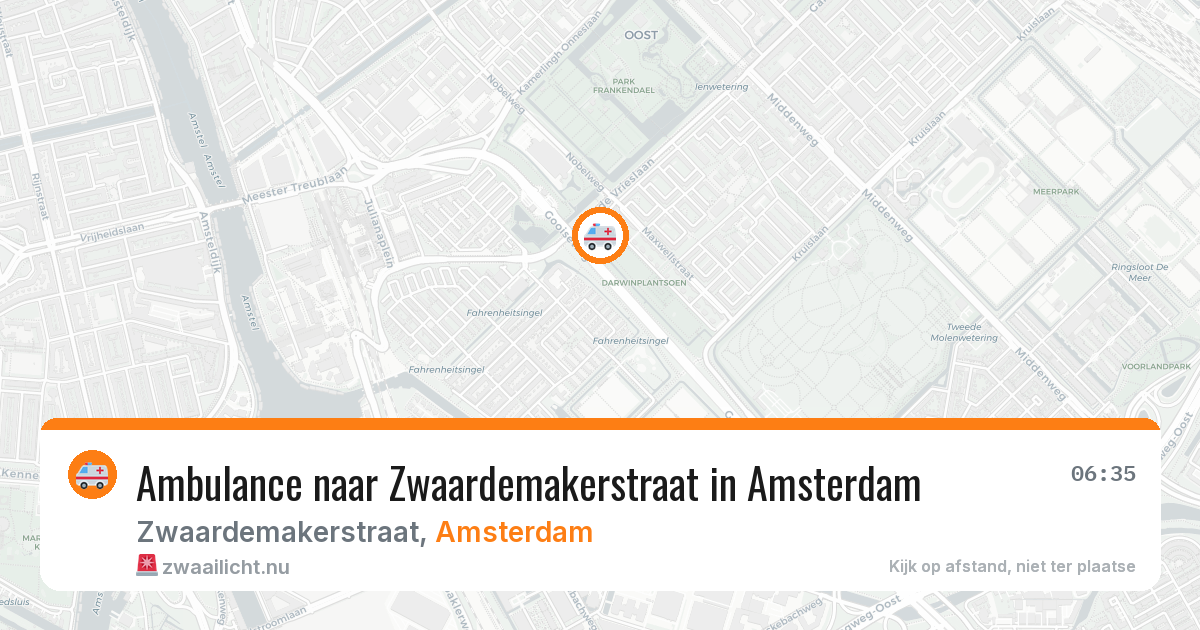 Ambulance naar Zwaardemakerstraat in Amsterdam — 30 mrt 2026