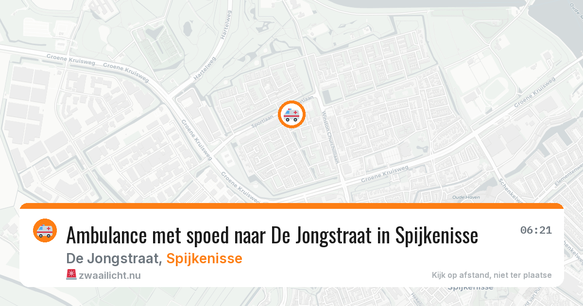 Ambulance met spoed naar De Jongstraat in Spijkenisse — 15 jul 2026
