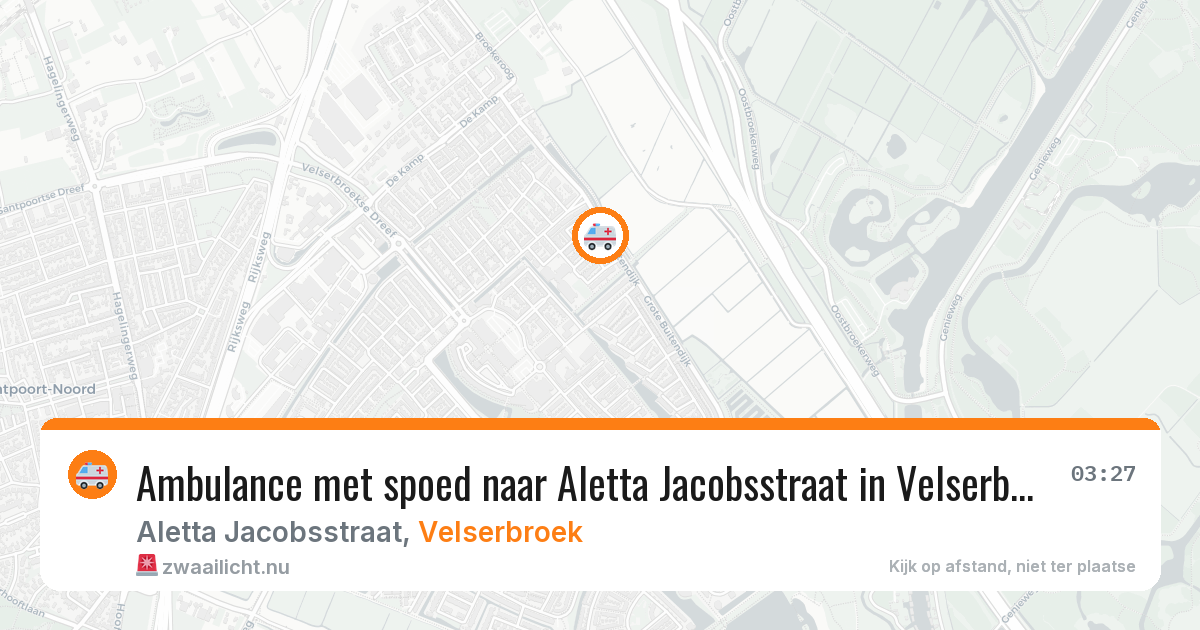 Ambulance met spoed naar Aletta Jacobsstraat in Velserbroek — 17 jul 2026