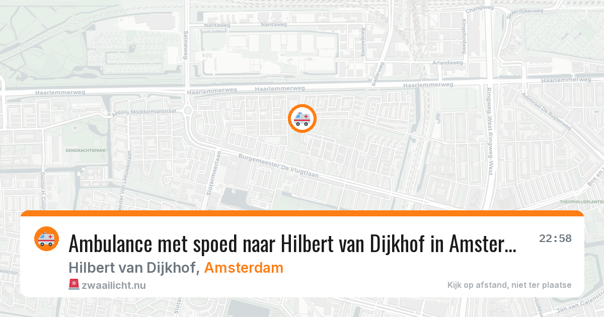 Ambulance met spoed naar Hilbert van Dijkhof in Amsterdam — 22 apr 2026
