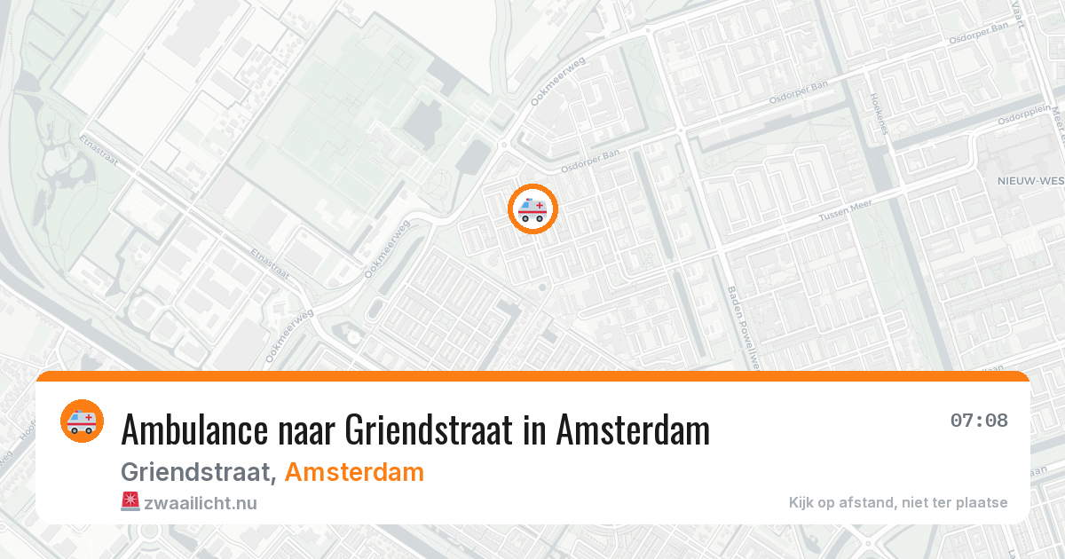 Ambulance naar Griendstraat in Amsterdam — 18 jul 2026