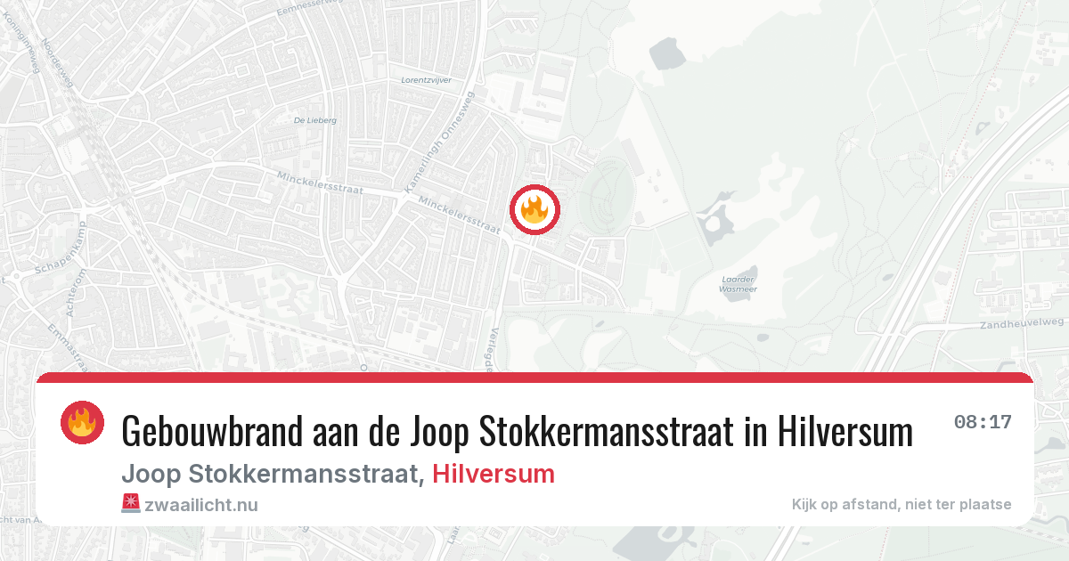 Gebouwbrand aan de Joop Stokkermansstraat in Hilversum — 1 apr 2026