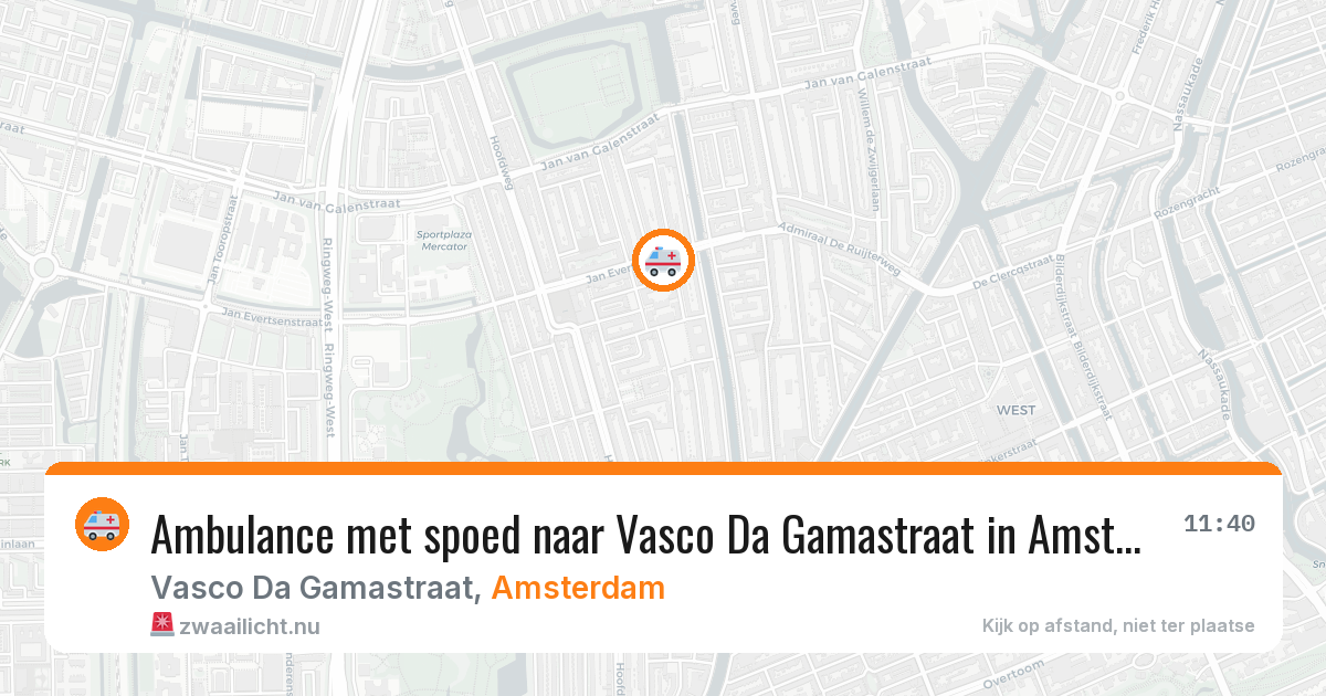 Ambulance met spoed naar Vasco Da Gamastraat in Amsterdam — 22 mei 2026
