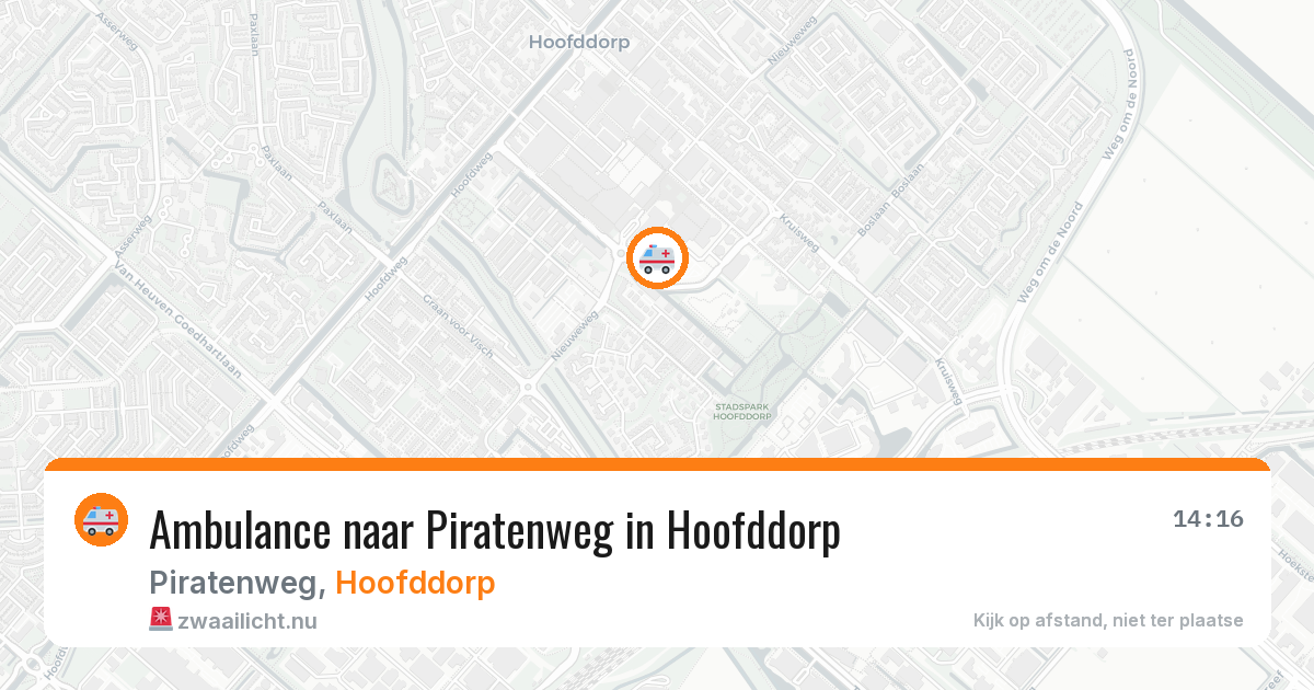 Ambulance naar Piratenweg in Hoofddorp — 20 jul 2026
