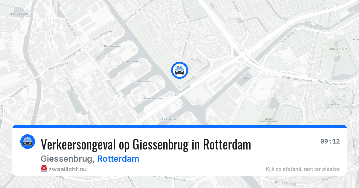 Verkeersongeval op Giessenbrug in Rotterdam — 13 jul 2026
