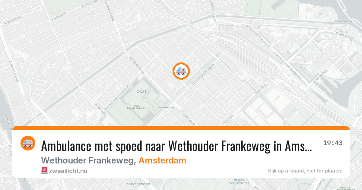 Ambulance met spoed naar Wethouder Frankeweg in Amsterdam — 17 mei 2026