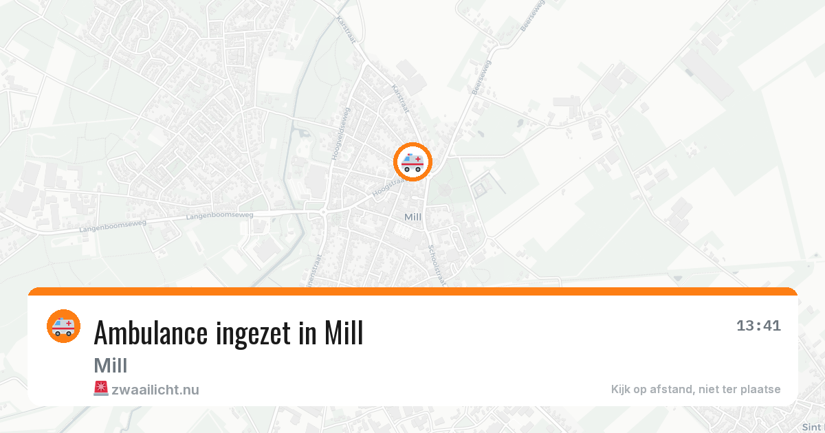 Ambulance ingezet in Mill — 19 mrt 2026