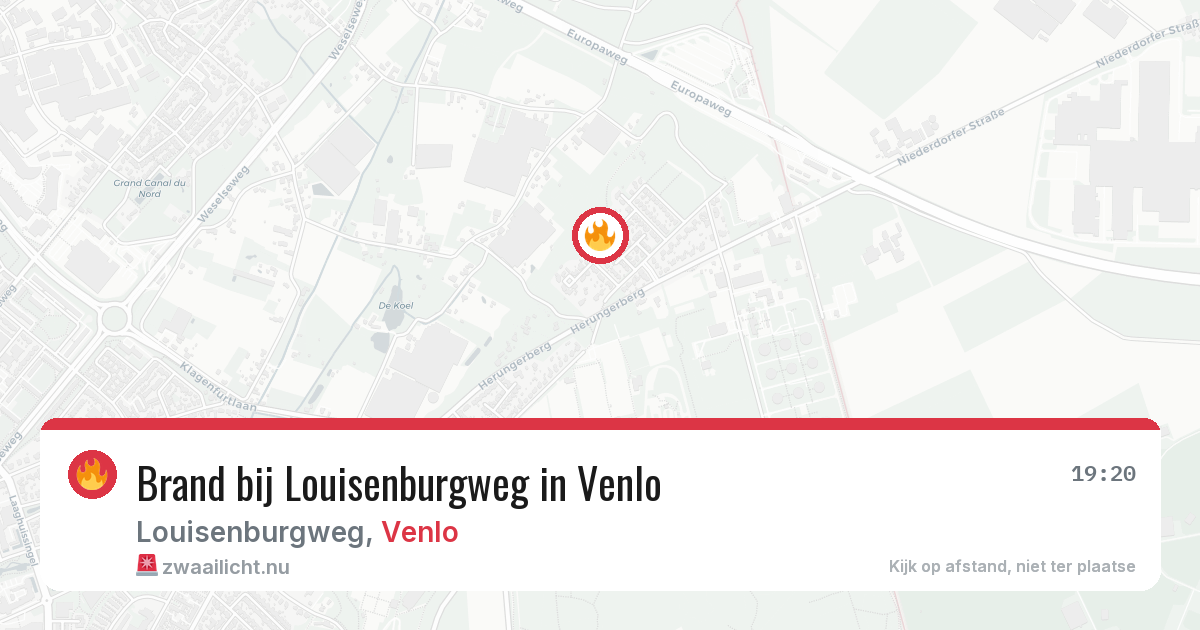 Brand bij Louisenburgweg in Venlo — 17 jan 2026