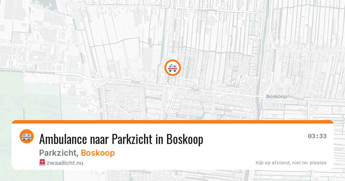 Ambulance naar Parkzicht in Boskoop — 26 apr 2026