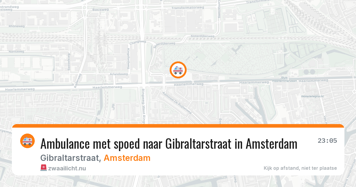 Ambulance met spoed naar Gibraltarstraat in Amsterdam — 25 apr 2026