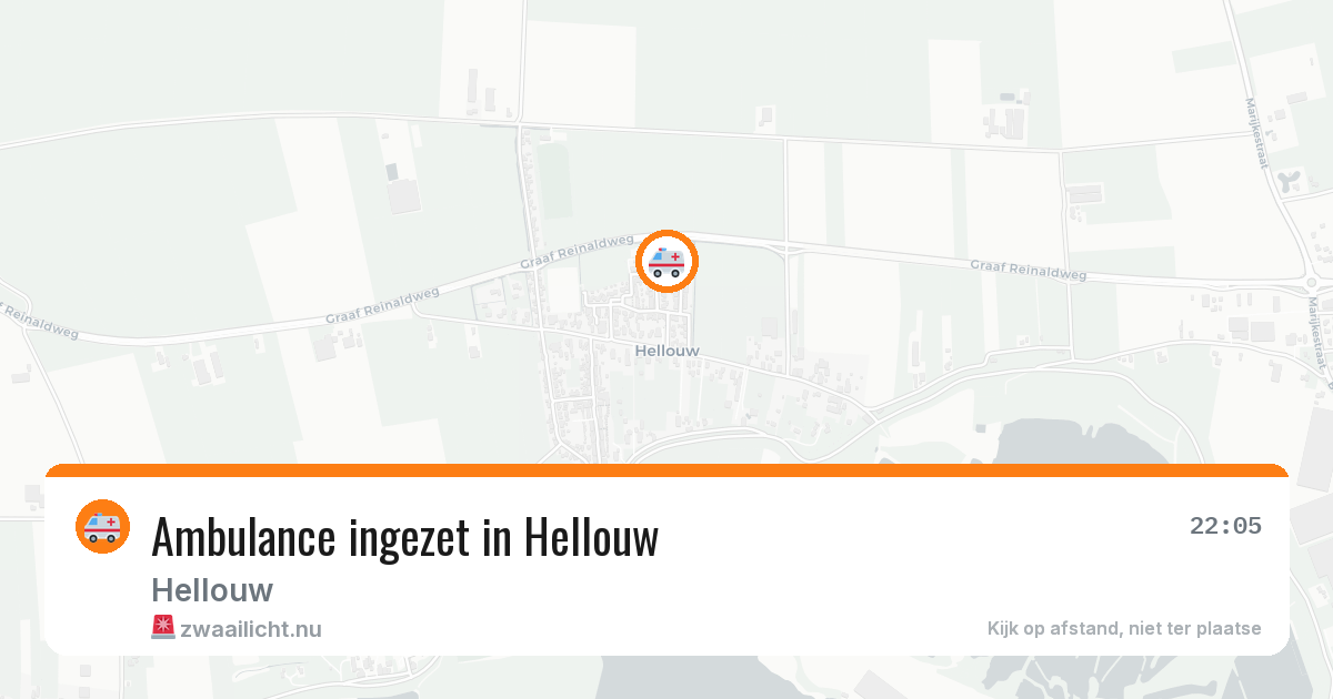 Ambulance ingezet in Hellouw — 22 mrt 2026