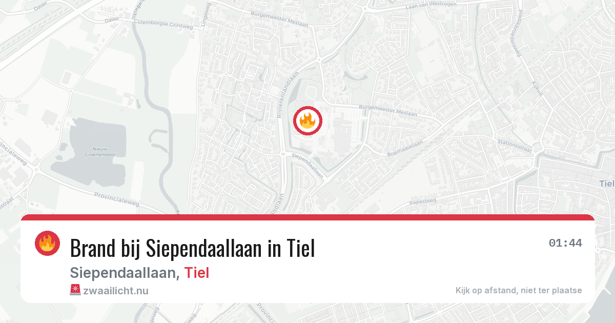 Brand bij Siependaallaan in Tiel — 10 jul 2026