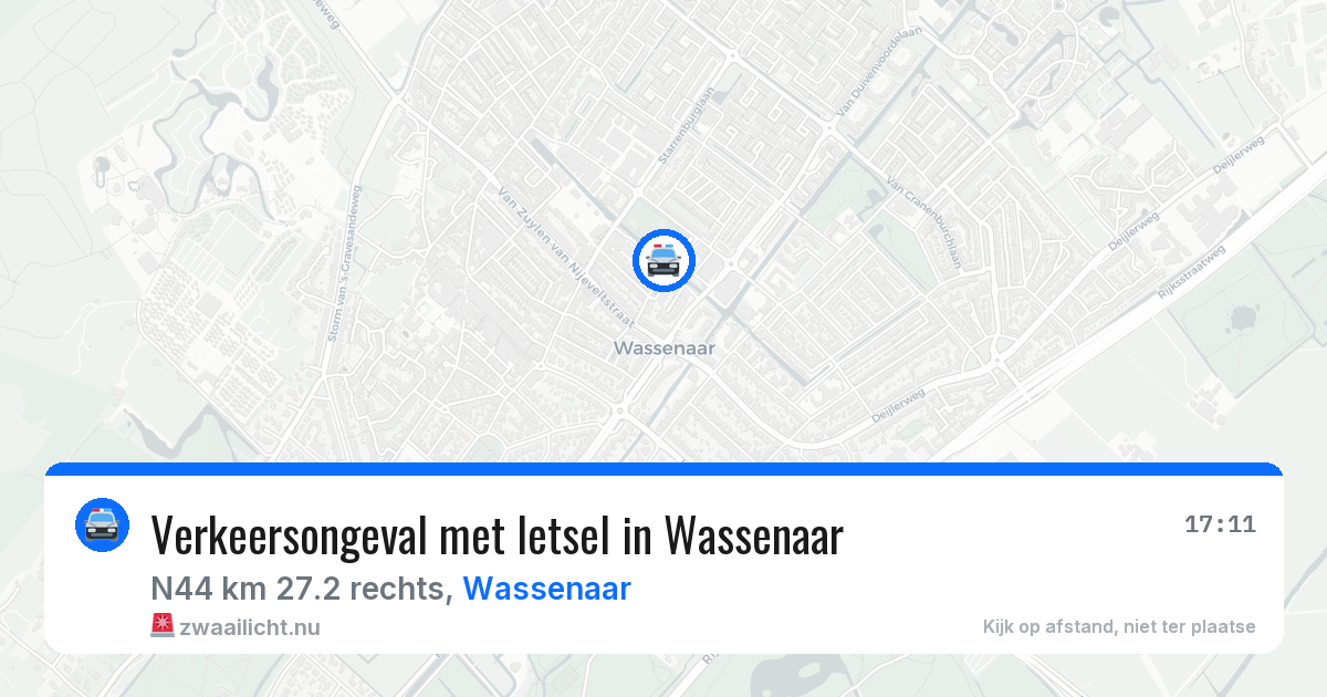 Verkeersongeval met letsel in Wassenaar — 10 mei 2026