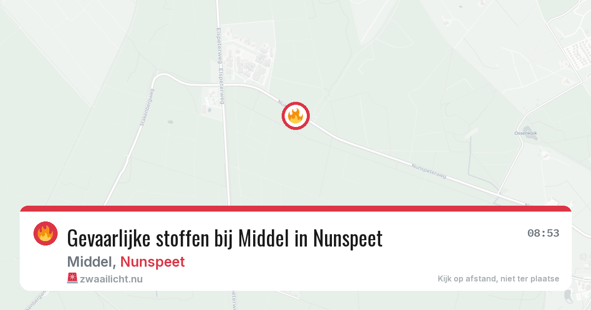 Gevaarlijke stoffen bij Middel in Nunspeet — 16 jul 2026