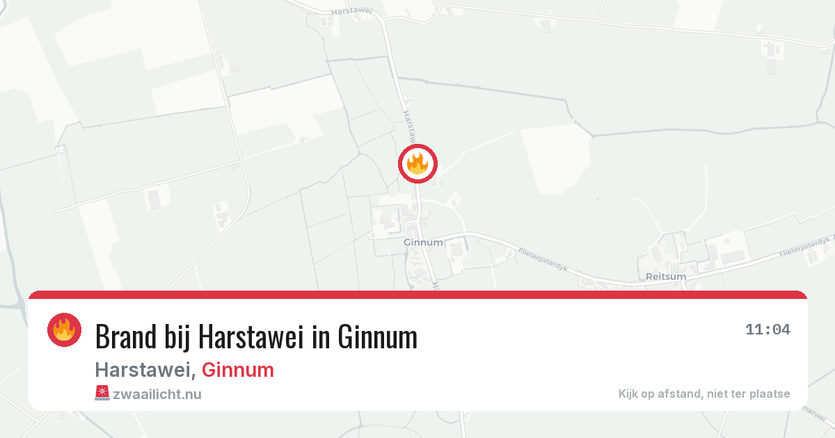 Brand bij Harstawei in Ginnum — 2 apr 2026