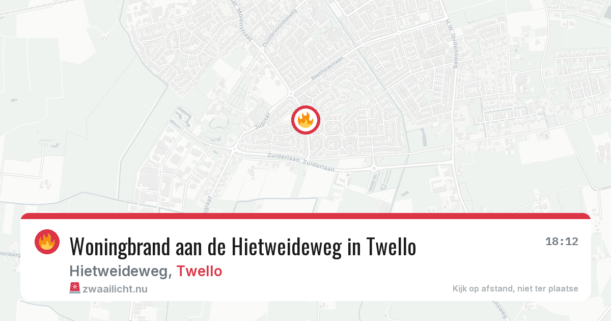 Woningbrand aan de Hietweideweg in Twello — 22 mrt 2026