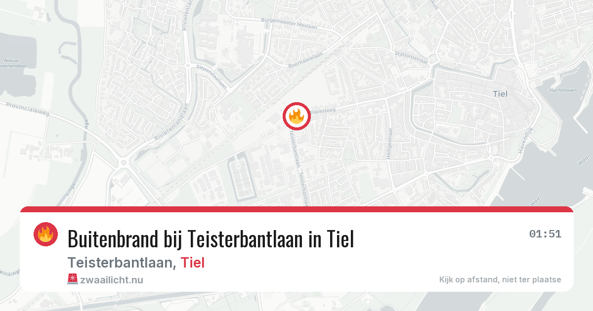 Buitenbrand bij Teisterbantlaan in Tiel — 13 jul 2026