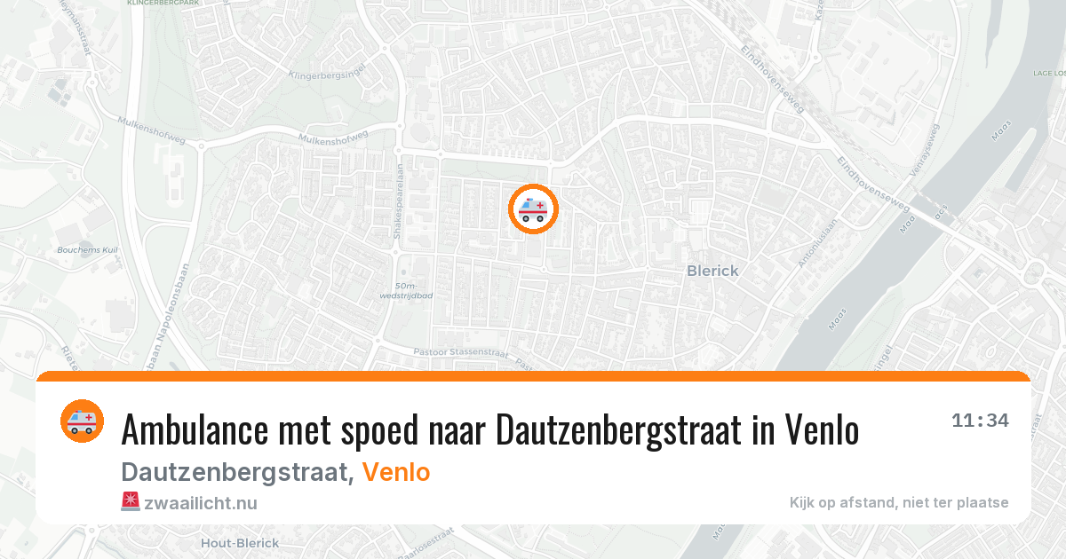Ambulance met spoed naar Dautzenbergstraat in Venlo — 1 jun 2026