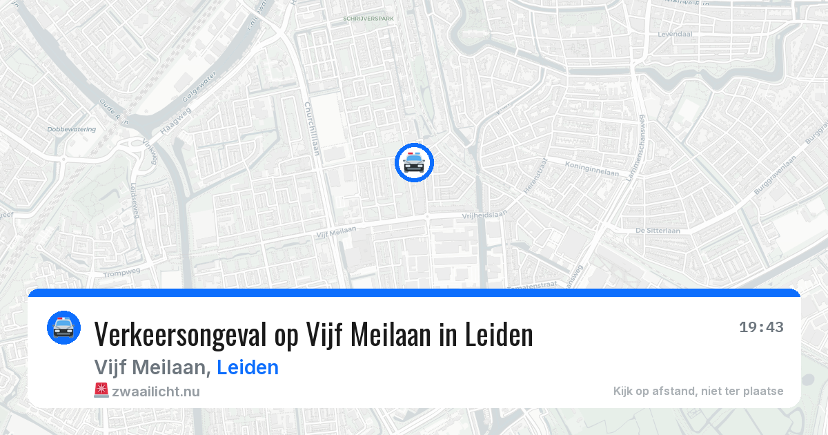 Verkeersongeval op Vijf Meilaan in Leiden — 18 jul 2026