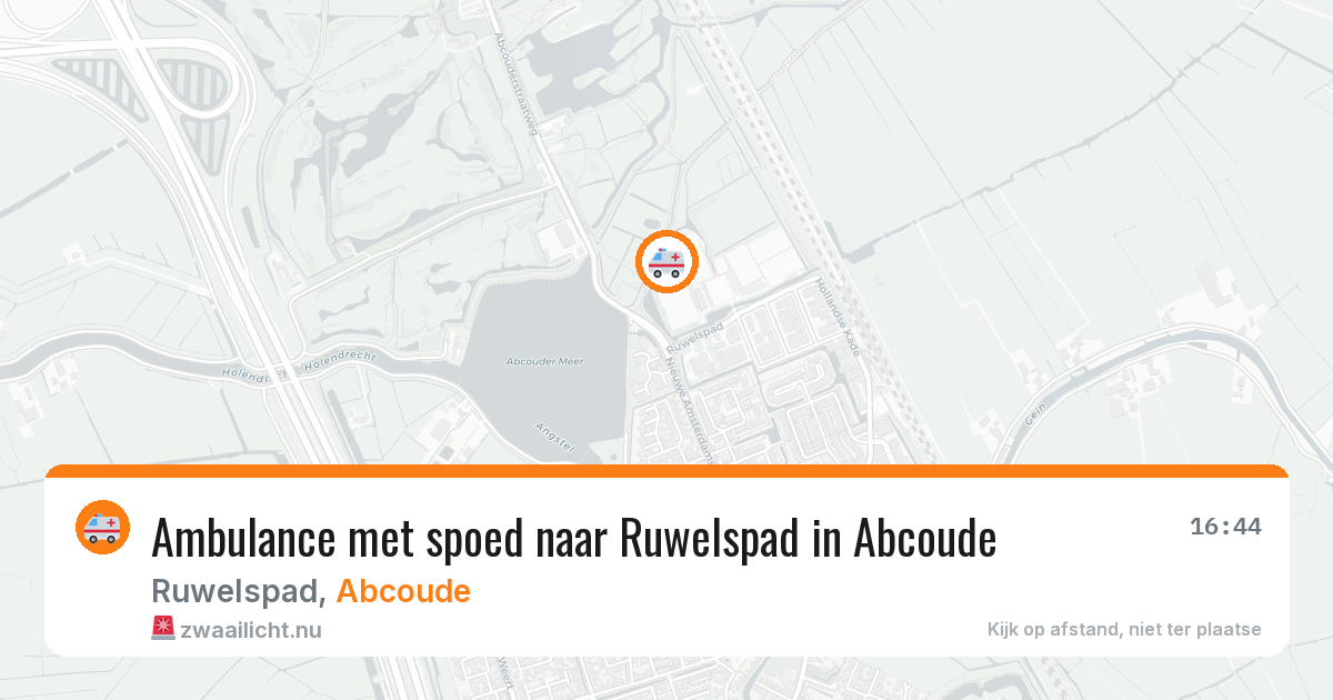 Ambulance met spoed naar Ruwelspad in Abcoude — 23 mei 2026