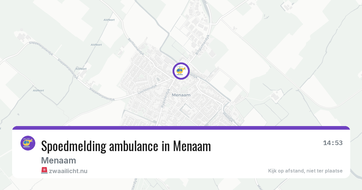 Spoedmelding ambulance in Menaam — 1 apr 2026