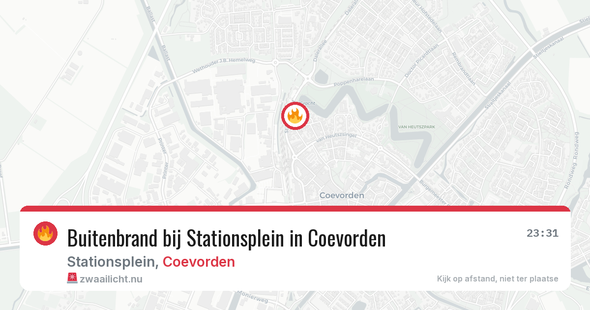 Buitenbrand bij Stationsplein in Coevorden — 8 jul 2026