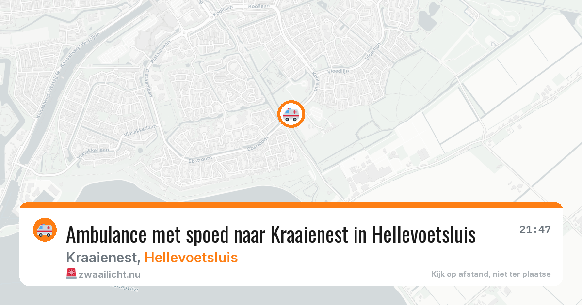 Ambulance met spoed naar Kraaienest in Hellevoetsluis — 14 jul 2026