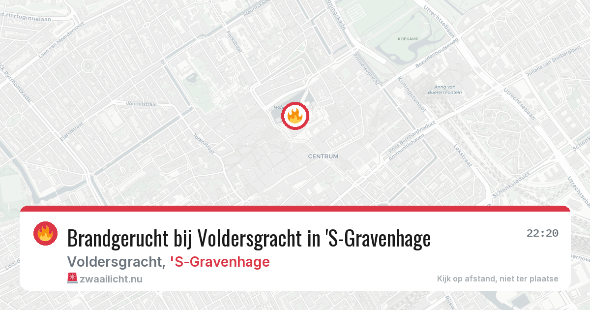Brandgerucht bij Voldersgracht in 'S-Gravenhage — 12 jul 2026