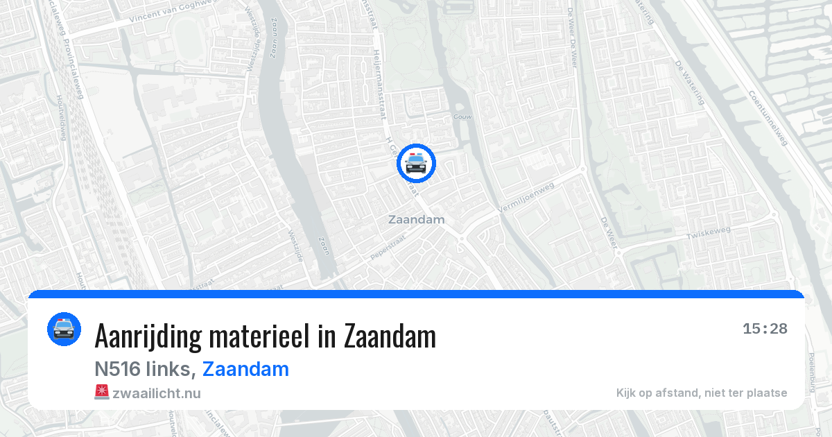 Aanrijding materieel in Zaandam — 15 jul 2026