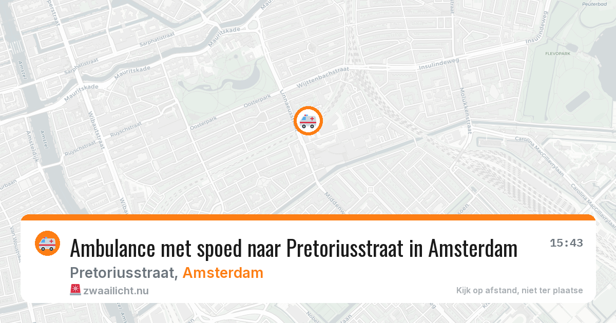 Ambulance met spoed naar Pretoriusstraat in Amsterdam — 22 jul 2026