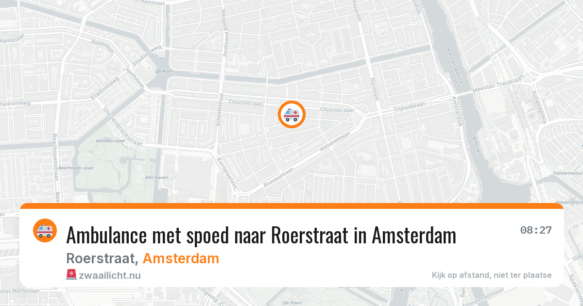 Ambulance met spoed naar Roerstraat in Amsterdam — 24 jul 2026