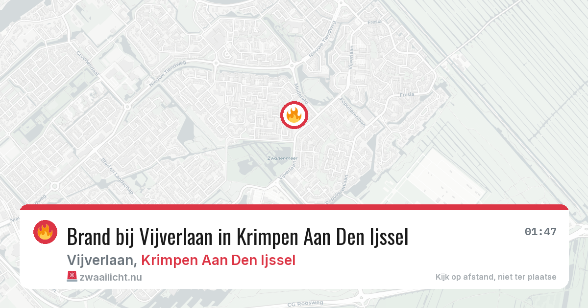 Brand bij Vijverlaan in Krimpen Aan Den Ijssel — 3 apr 2026