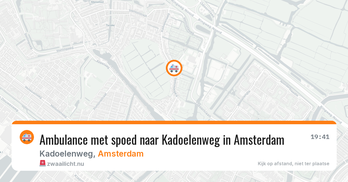 Ambulance met spoed naar Kadoelenweg in Amsterdam — 21 jul 2026