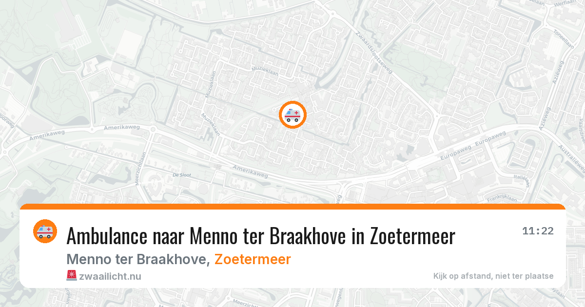 Ambulance naar Menno ter Braakhove in Zoetermeer — 21 jul 2026