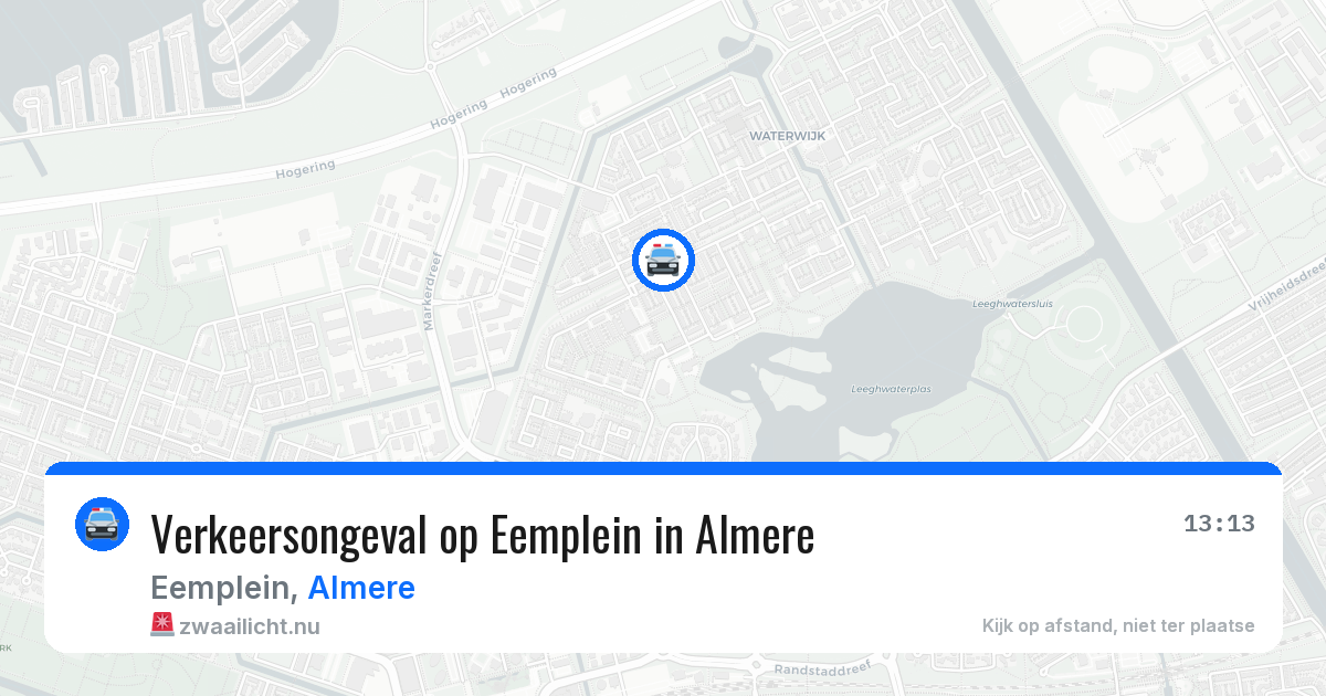Verkeersongeval op Eemplein in Almere — 12 jul 2026