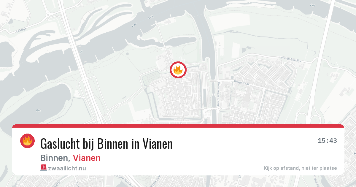 Gaslucht bij Binnen in Vianen — 5 jun 2026
